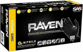 636391903394 SAS Raven Safety Powder Nitrile Disposable Glove