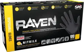 641125355899 SAS Safety Raven Powder Disposable Nitrile Mil