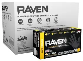 644978461410 SAS Safety Nitrile Raven Powder Disposable Glove #2