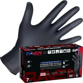 66481CA SAS Raven Patriot Powder Nitrile Disposable Gloves