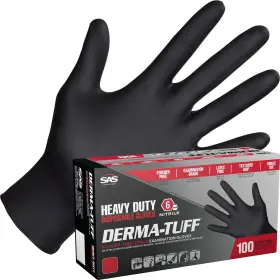 66589CA SAS Derma Tuff Powder Nitrile Disposable Gloves