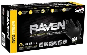 719243484880 SAS Safety Raven Powder Disposable Nitrile Mil