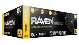 66517-6PACK SAS Raven Examination Disposable Nitrile Gloves