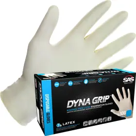 885134611014 SAS Dyna Grip Latex Disposable Gloves Mil