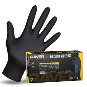 B002XXIZOU SAS Raven Nitrile Disposable Gloves Mil Powder