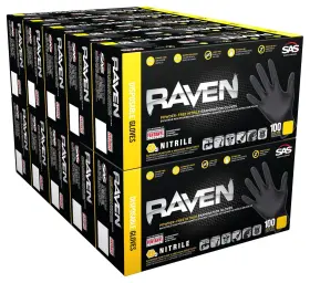 B003IGGHDM SAS Safety Raven Nitrile Disposable Gloves Med