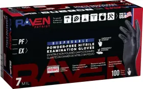 66483 SAS SAFETY Raven Patriot Powder Nitrile Disposable Lg #2
