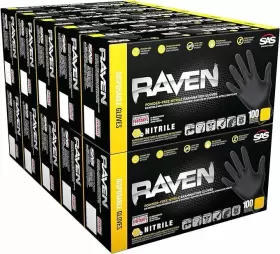 B0C5JQXZFP SAS SAFETY Nitrile Raven Powder Disposable Glove