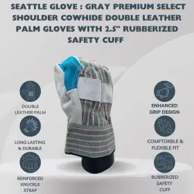 1270P SEATTLE GLOVE Double Palm Gloves Safety Cuff #2