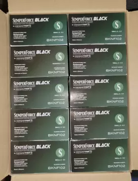 BKNF102 SEMPER FORCE BLACK Semperforce Nitrile Glove Mil