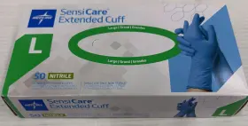 MSD1286 SENSI CARE Gloves Cuff Powder Nitrile Exam