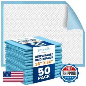 B0GCNDB8TF SERENELIFE Disposable Underpads Incontinence Pads
