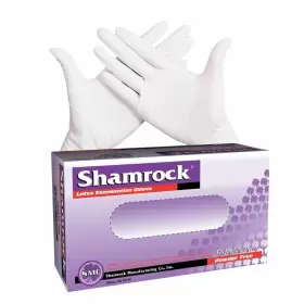 10112-M-BX SHAMROCK Examination Latex Gloves Disposable Pack