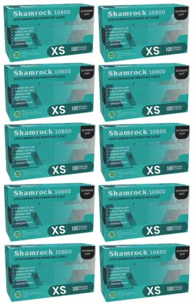 10600 SHAMROCK Examination Cuff Latex Glove Mil