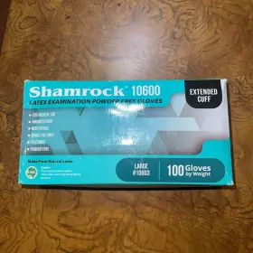 641932106028 SHAMROCK Medical Latex Gloves Box