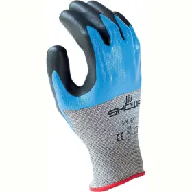 S-TEX376L-08 SHOWA Nitrile Coated Glove Hagane