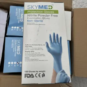 857127087023 SKY MED Nitrile Examination Gloves Powder Pack