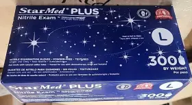 841277100105 STARMED PLUS Medical Nitrile Exam Gloves Powder