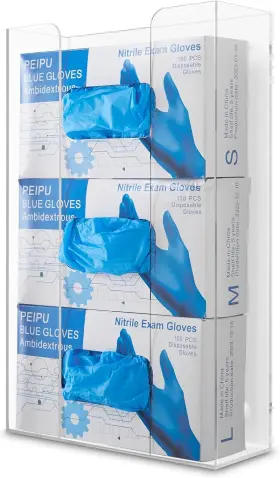 3477 STOCK YOUR HOME Triple Acrylic Gloves Dispenser Tissue