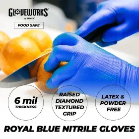GWRBN49100-BX STORES Gloveworks Royal Nitrile Disposable Mil #2