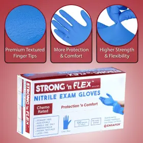 810111700320 STRONG FLEX Box Nitrile Exam Gloves Ambidextrous #2