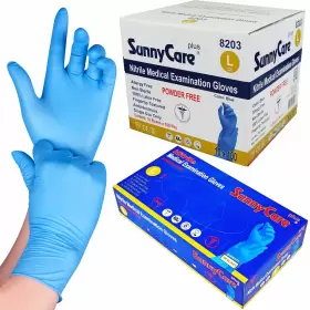 718196752053 SUNNYCARE Nitrile Medical Exam Gloves Powder