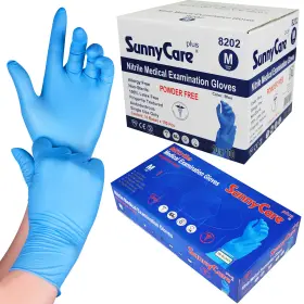 718196752060 SUNNYCARE Nitrile Medical Exam Gloves Powder