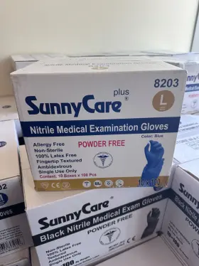 8902-1CASE SUNNYCARE Nitrile Exam Gloves Latex