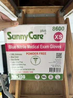 8200-1CASE SUNNYCARE Nitrile Exam Gloves Powder Chemo Latex