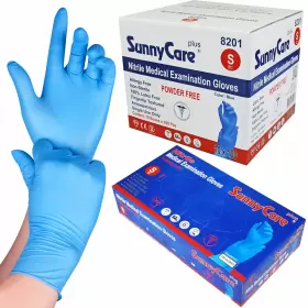 718196761956 SUNNYCARE Nitrile Medical Exam Gloves Powder