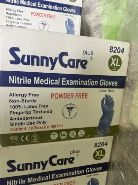 8204-1BX SUNNYCARE Nitrile Exam Gloves Powder Chemo Latex