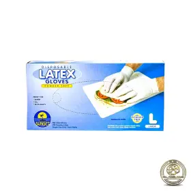 LATPF100L SUNSET Latex Gloves Touch Powder Food Safe