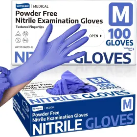 313094589536 SUPMEDIC Medical Nitrile Exam Gloves Powder Food