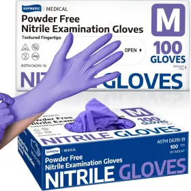 445014752744 SUPMEDIC Medical Nitrile Exam Gloves Latex