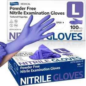 744759701091 SUPMEDIC Nitrile Exam Gloves Powder Latex Food