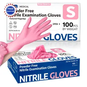 Skf-pink SUPMEDIC Medical Nitrile Exam Gloves Powder Food