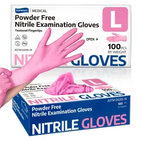 810160180340 SUPMEDIC Medical Nitrile Exam Gloves Mil Pink