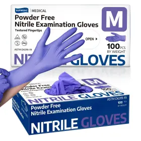 Skf-purple SUPMEDIC Nitrile Exam Gloves Powder Latex Food Aid