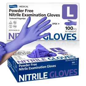 810160180425 SUPMEDIC Nitrile Exam Gloves Mil Powder Food Aid
