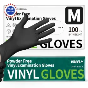 Ssv-black SUPMEDIC Disposable Exam Gloves Powder Medical