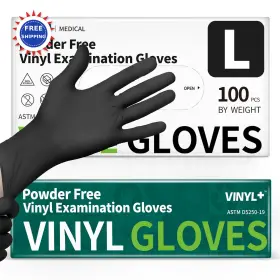 Ssv-black SUPMEDIC Disposable Exam Gloves Powder Latex