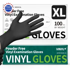 Ssv-black SUPMEDIC Disposable Exam Gloves Powder Medical