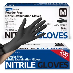 Skf-black SUPMEDIC Disposable Nitrile Gloves Powder Latex