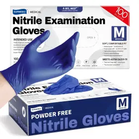 810160183129 SUPMEDIC Nitrile Exam Gloves Mil Powderfree Foo