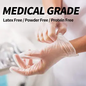 Bsv-clear SUPMEDIC Exam Gloves Powder Latex Food Safe Cooking #2