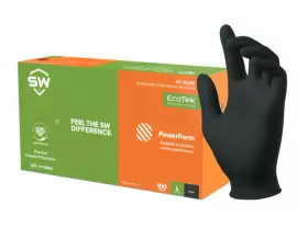 PF-95BK SW SAFETY Power Nitrile Exam Gloves Ecotek