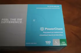 PC-079-095-GR SW SATETY Power Chem Powder Gloves Lg Mil #3