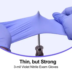 810112473438 SWIFTGRIP Disposable Nitrile Exam Box Violet #3