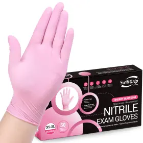 EN35PC4 SWIFTGRIP Nitrile Exam Gloves Latex Pink Powder