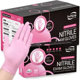 EN35PD4 SWIFTGRIP Disposable Gloves Pink Latex Cleaning Food